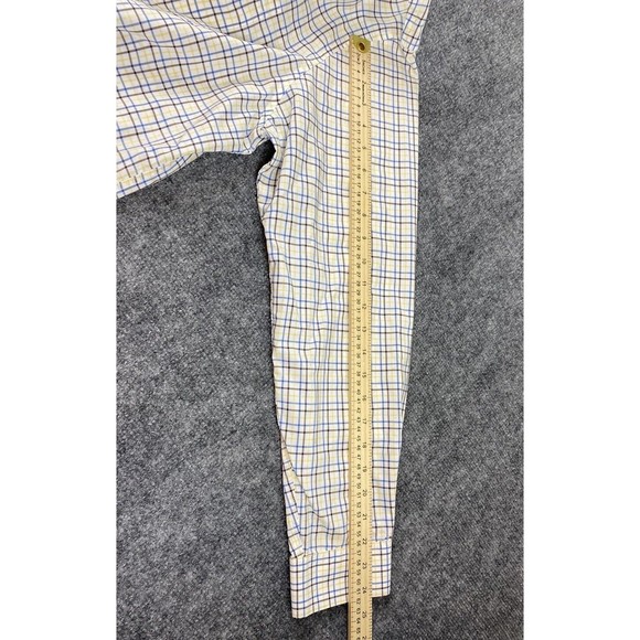 LL Bean Shirt Mens Large Blue Windowpane Plaid Button Wrinkle Resistant Outdoors - Picture 9 of 10